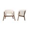 Baxton Studio Baron Mid-Century Modern Cream Boucle Fabric Upholstered 2-Piece Living Room Accent Chair Set 233-2PC-13278-ZORO - alternate 2